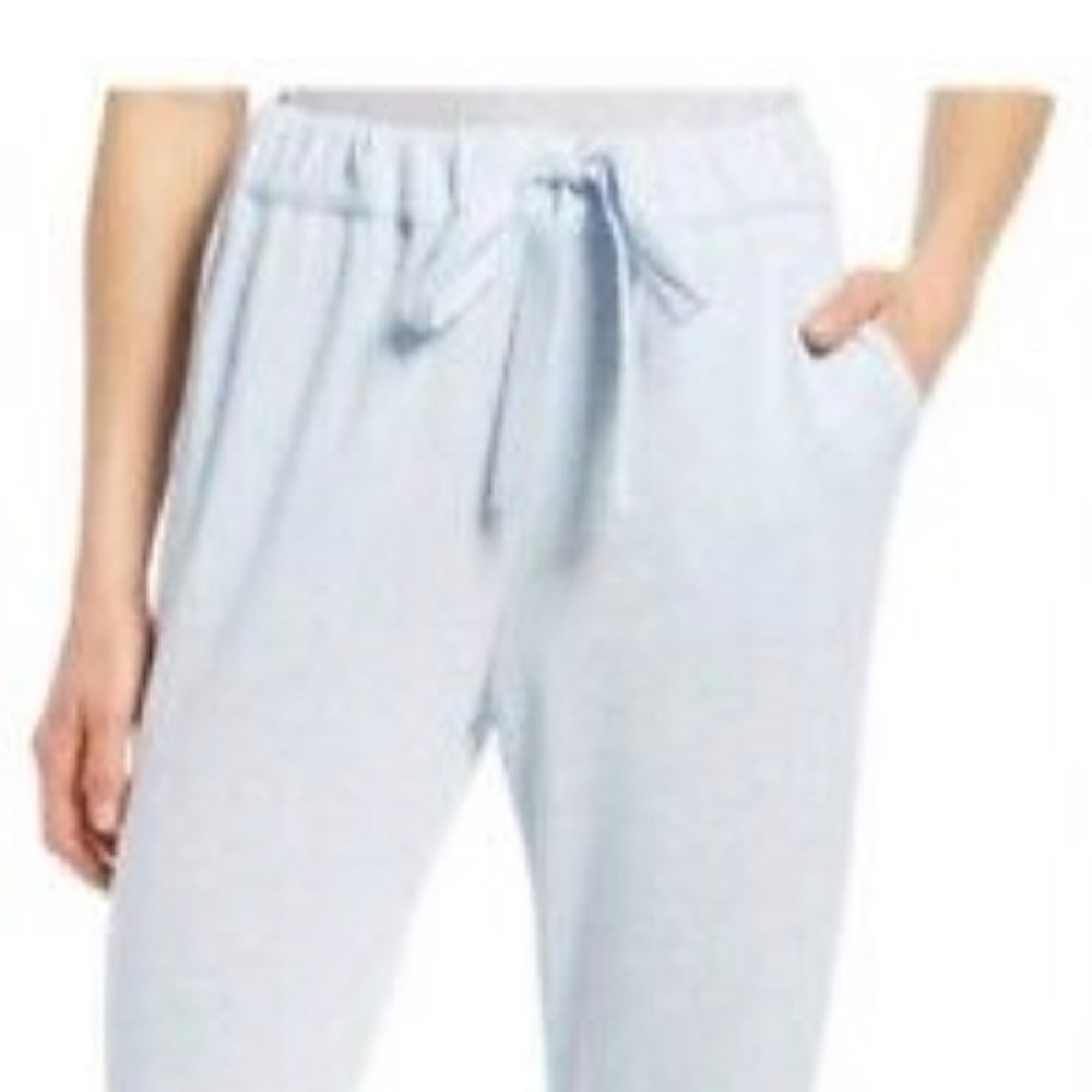 1. State Womens Drawstring Knit High Rise Jogger color blue lake Heather L & XL